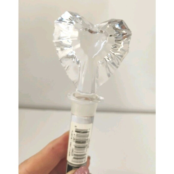 Mikasa Lead Crystal Venus Heart Faceted Clear Glass Wine Bottle Stopper - Picture 12 of 14